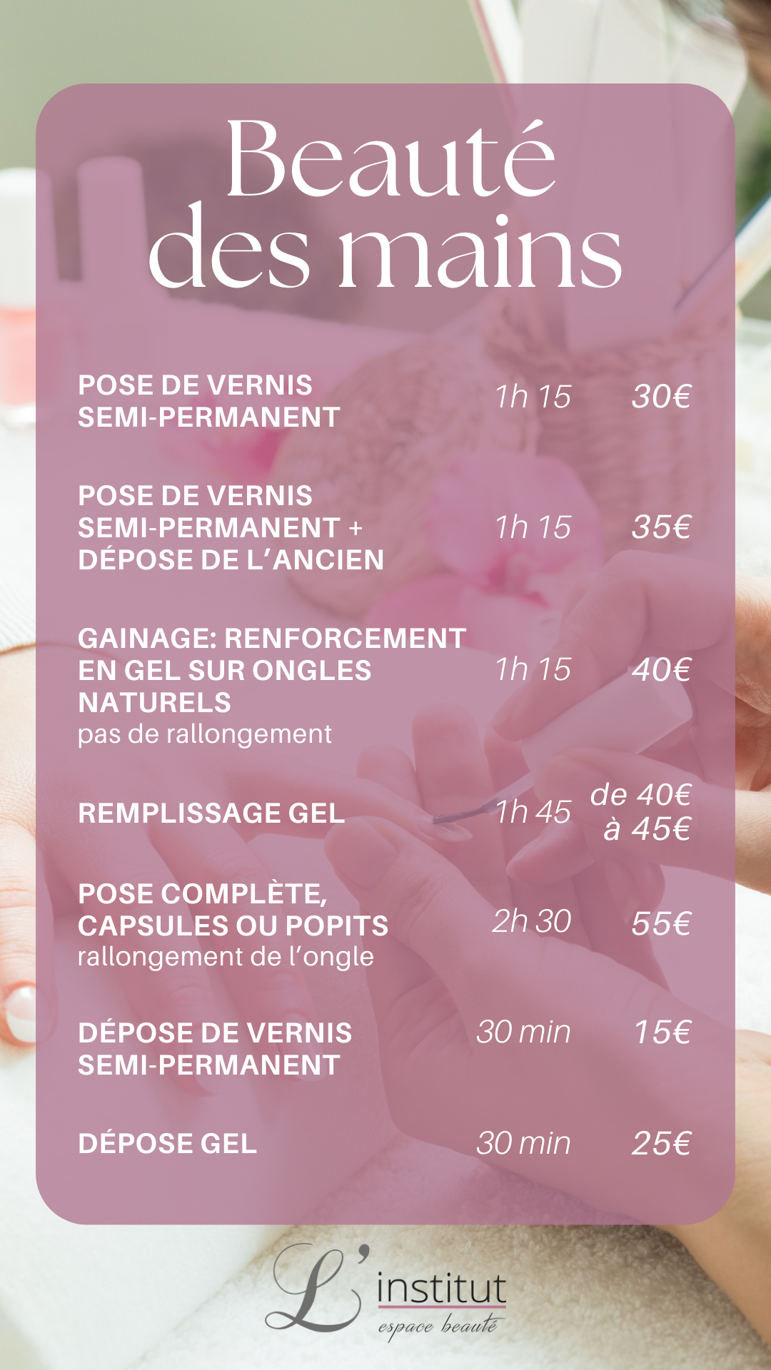 Tarifs institut de beauté — slide 10